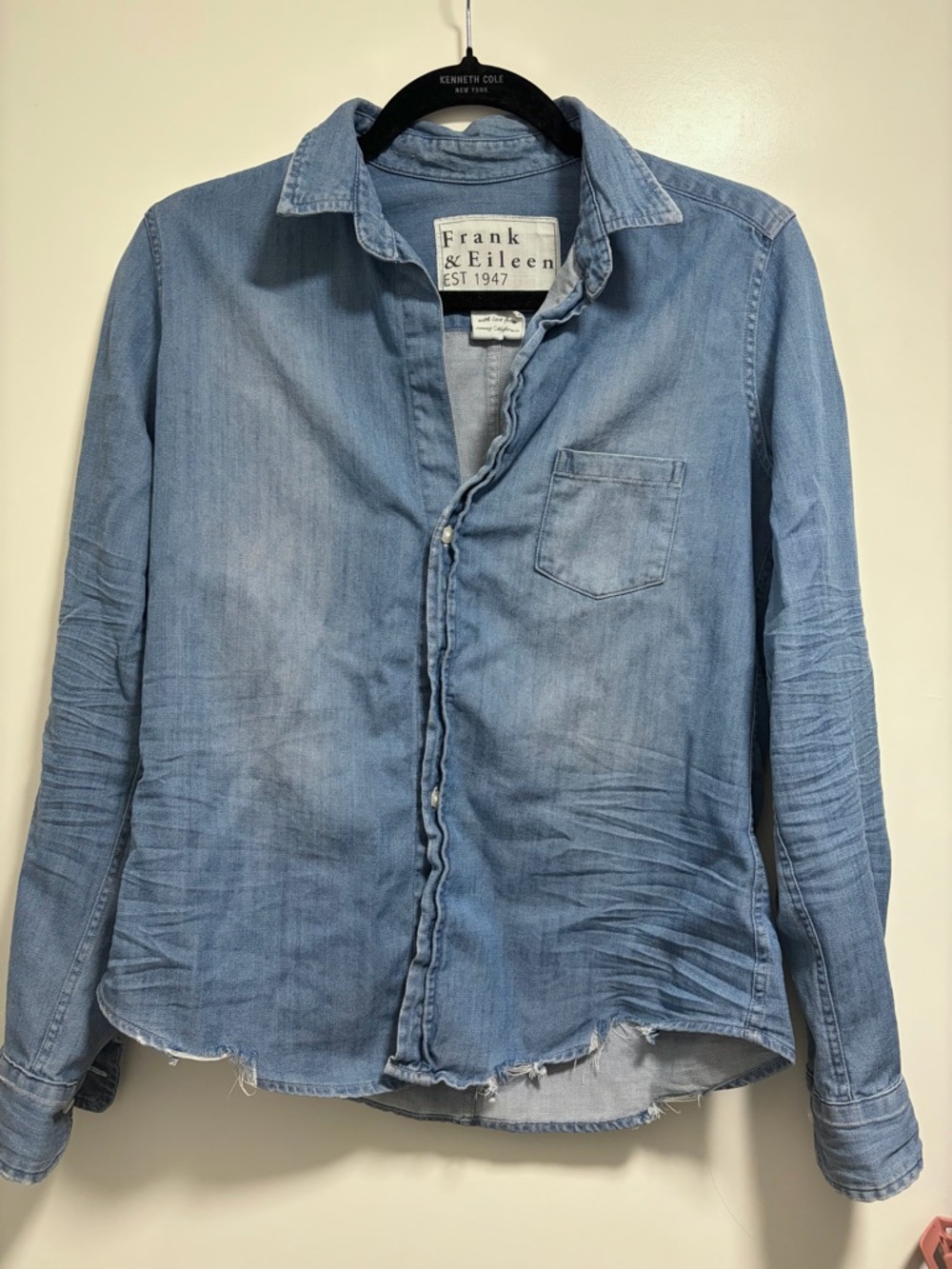 Frank & Eileen Men's Washed Light Blue Denim Button-Down Shirt